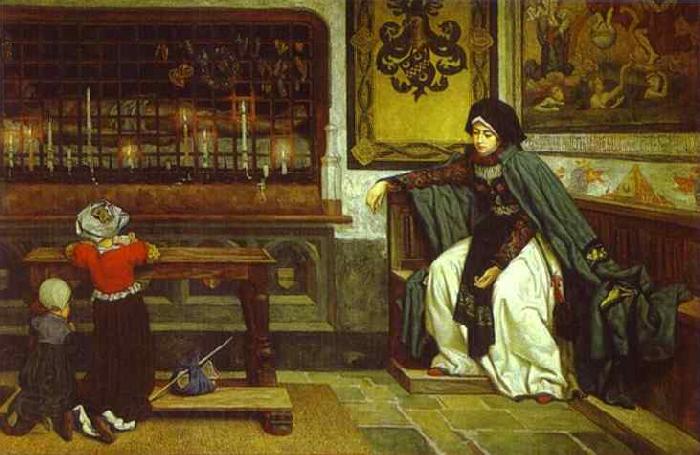 James Joseph Jacques Tissot Marguerite in Church Spain oil painting art